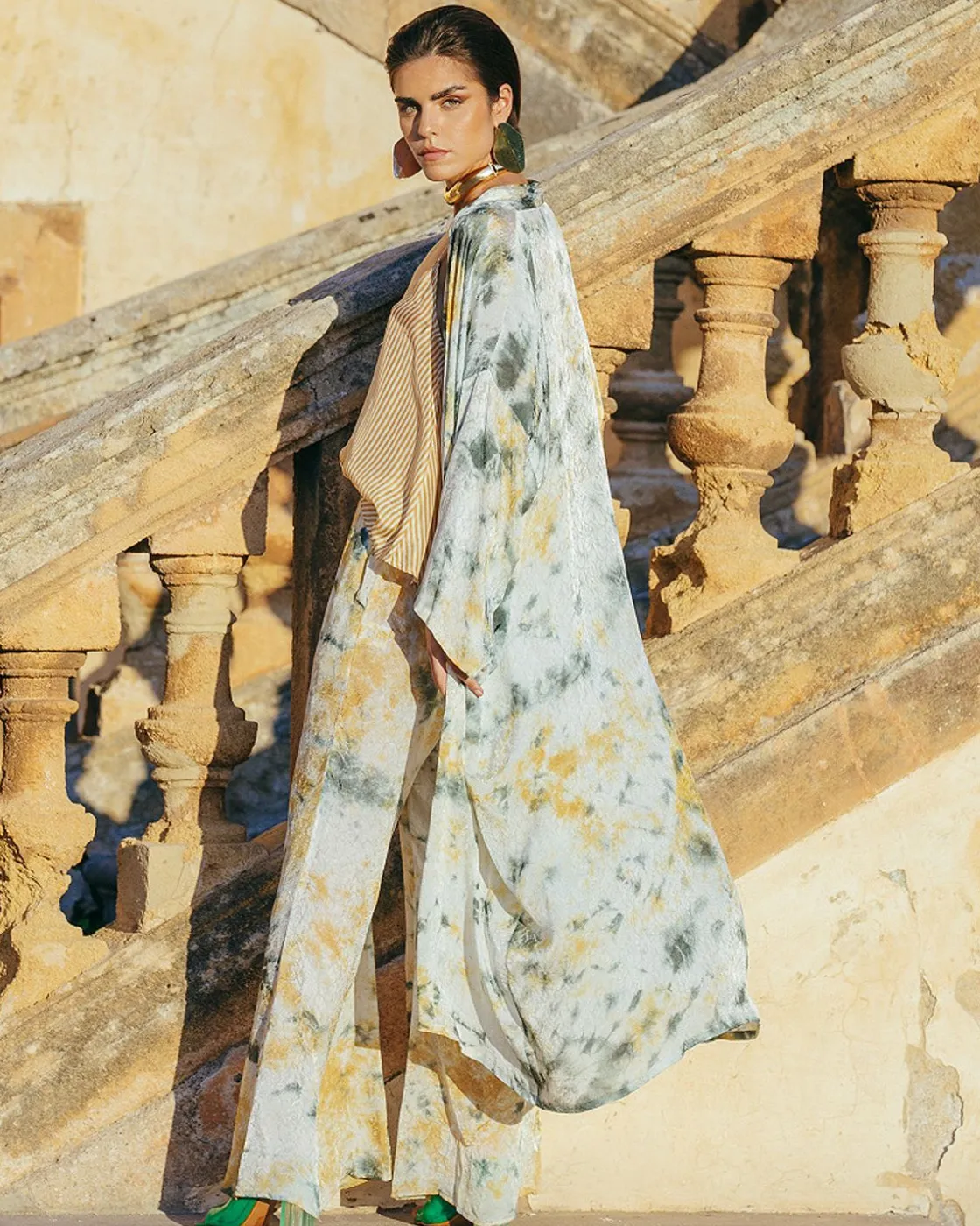 Mes Demoiselles Paris Kimonos & Ponchos>Kimono Issor Kaki / Ocre