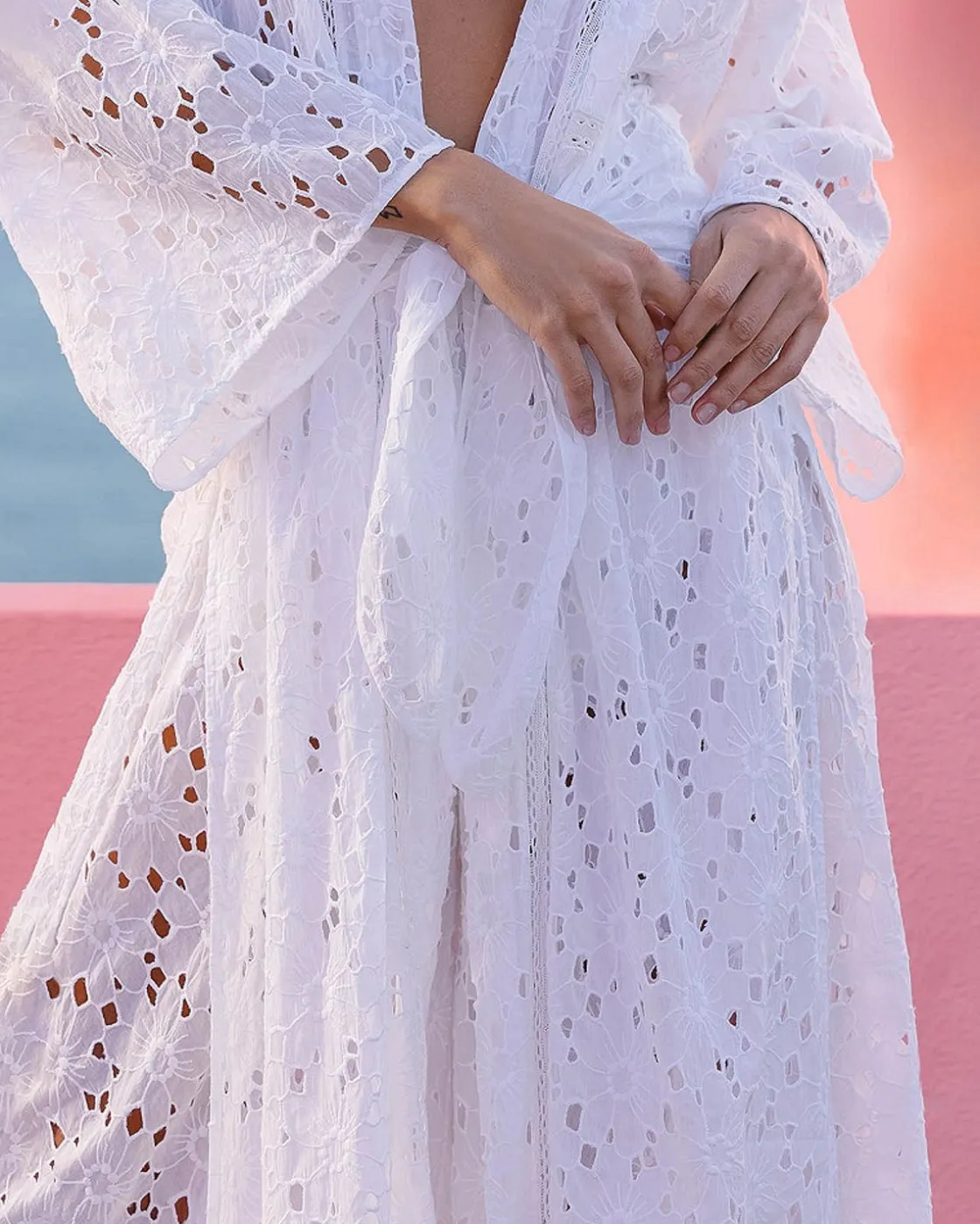 Mes Demoiselles Paris Kimonos & Ponchos>Kimono Lilibet Blanc