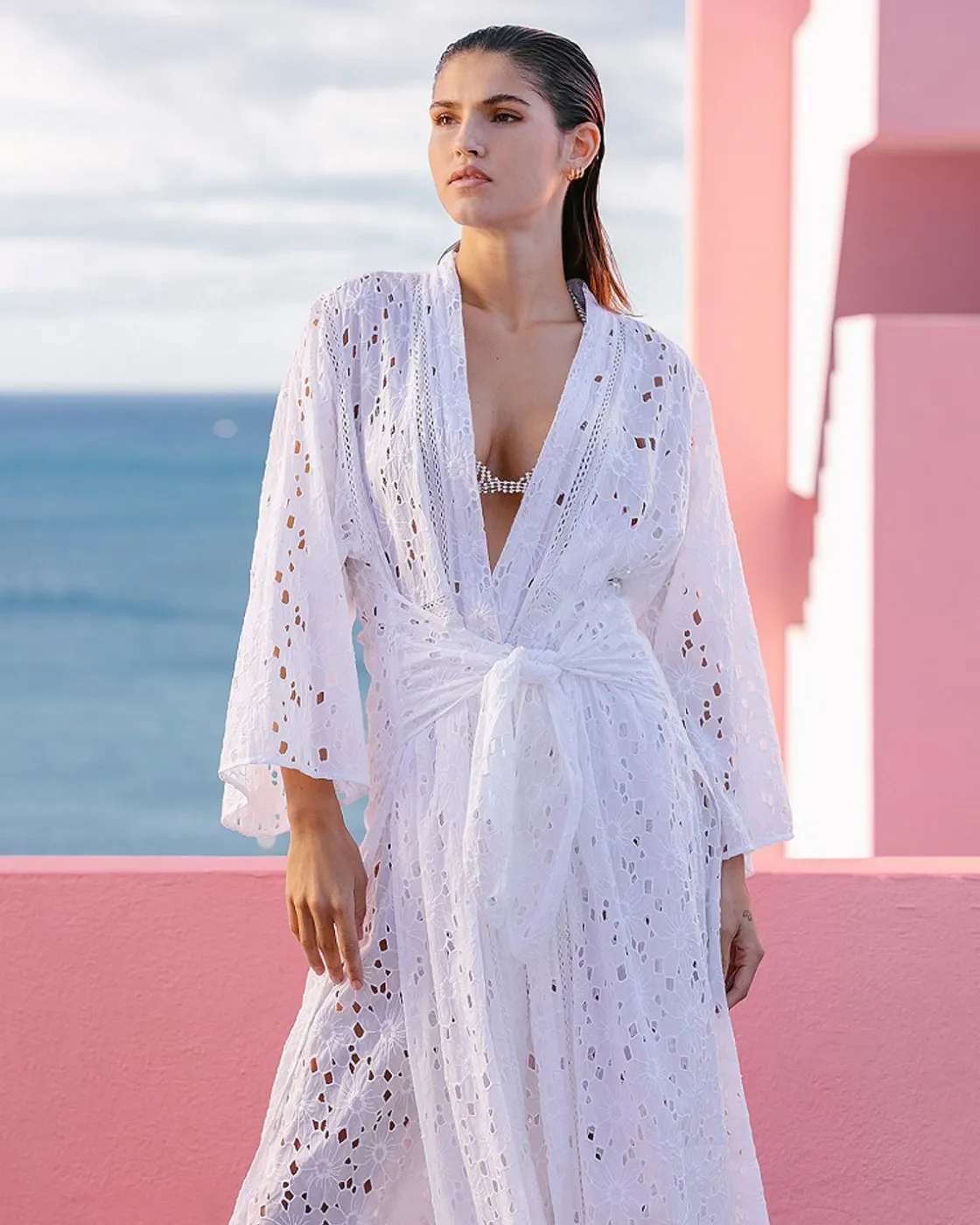 Mes Demoiselles Paris Kimonos & Ponchos>Kimono Lilibet Blanc