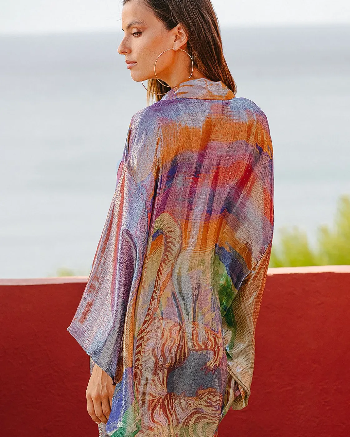 Mes Demoiselles Paris Kimonos & Ponchos>Kimono Roar Imprime Multicolor
