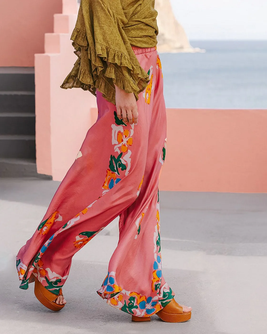 Mes Demoiselles Paris Pantalons>Pantalon Wants Imprime Fleuri