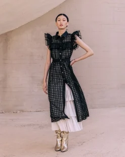 Mes Demoiselles Paris Robes & Jupes>Robe Cesday Noir / Ecru
